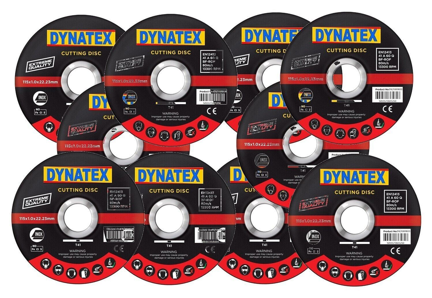 Cutting Disc Ultra Thin 10 Pack Stainless Steel 115mm OD x 1mm x 22.2mm ID Metal