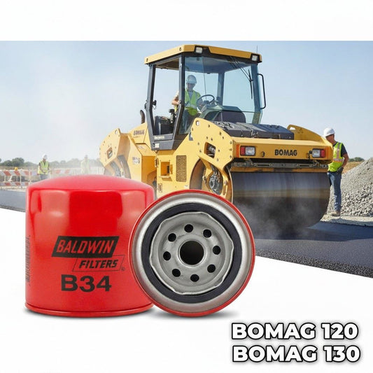B34 Baldwin Oil Filter Fits Bomag BW120, BW130 05741616 Lube BW120AD BW130AD