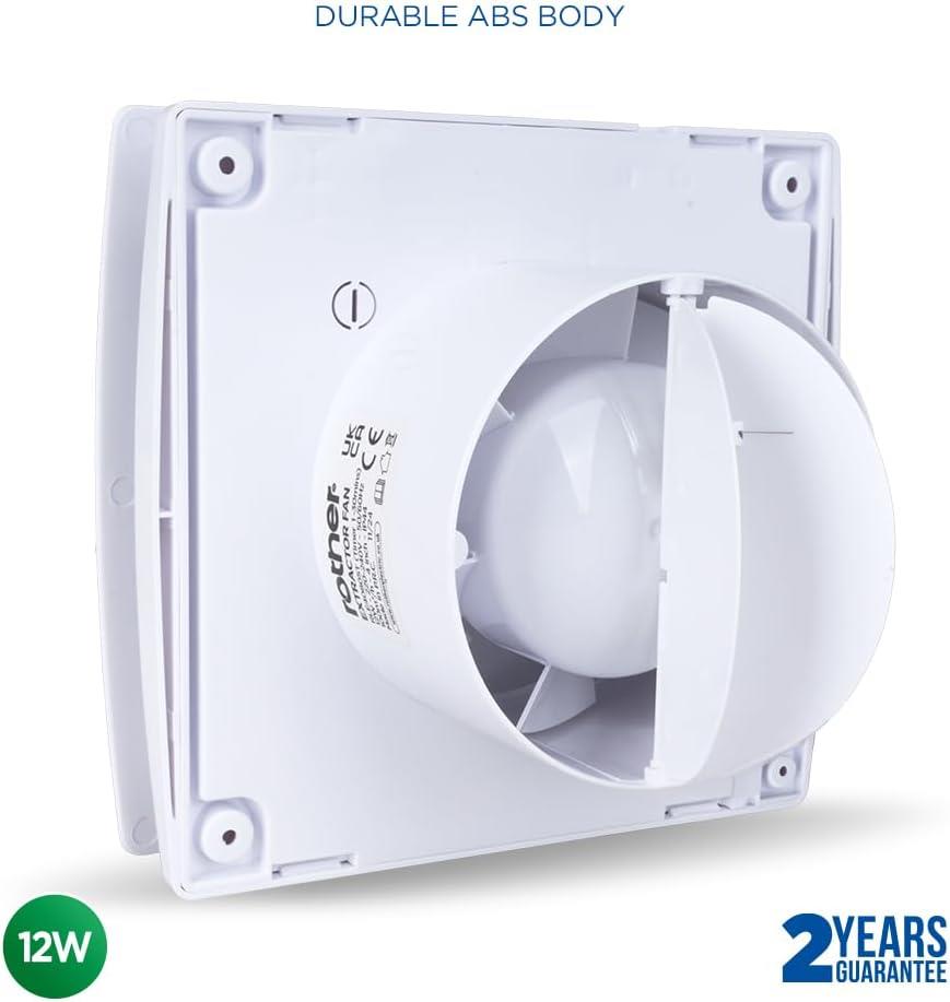 4" White Bathroom Extractor Fan Silent Timer Wall Ceiling Kitchen Vent 100mm 1501462