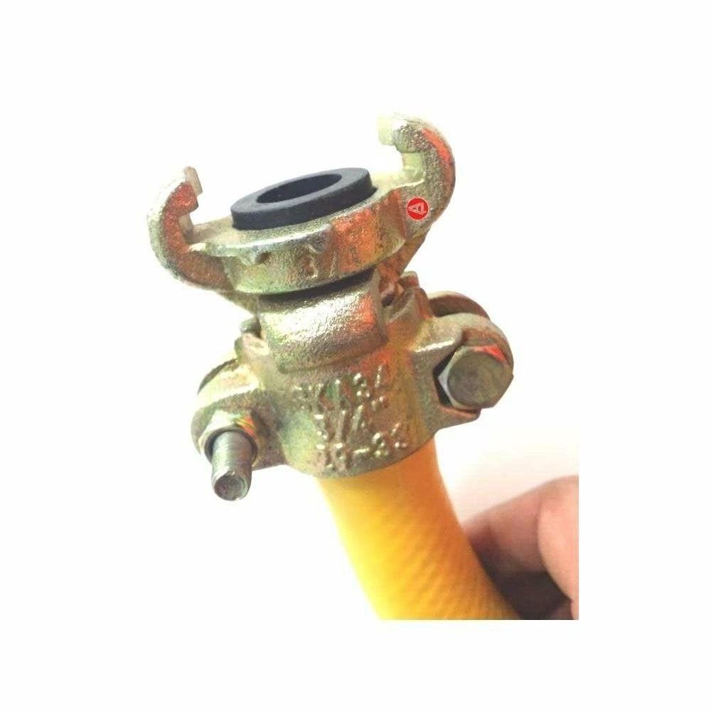 Compressor Air Hose 3/4 Inch 19mm x 15m 50ft 300 PSI 20 Bar Yellow Plant Breaker Quick Release 2001301 2x00Plant Breaker 15 M Meter and Rubber Couplings (50ft) 2001301 2x00