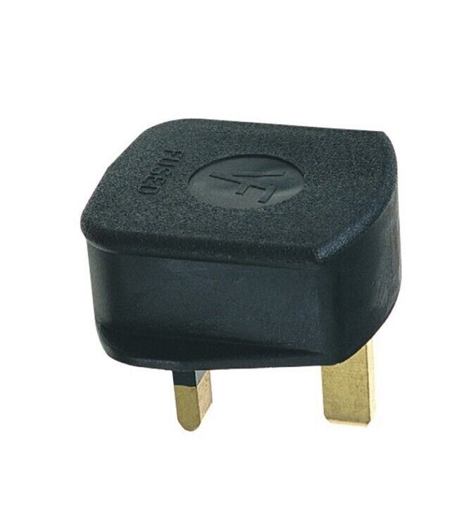 13A Plug For Socket Extension Lead 13 Amp Black Plastic 3 Pin Domestic Appliance 3001081